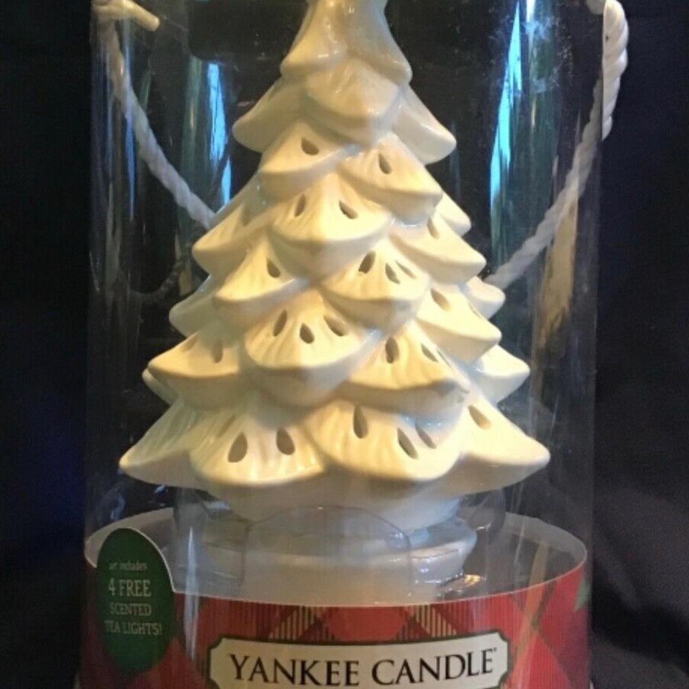 Yankee Candle Balsam & Cedar White Evergreen Tree Luminary Tea Light Holder